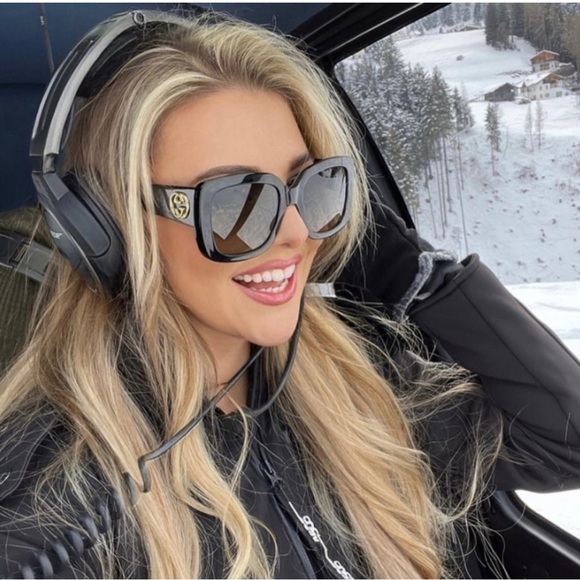 NEW GUCCI GG0141SN 001 WOMEN’S BLACK SUNGLASSES - Picture 7 of 15